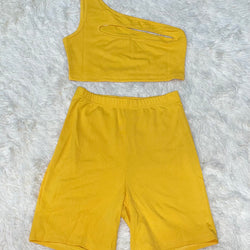 One Shoulder Two Piece Suit