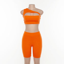 One Shoulder Two Piece Suit