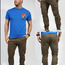 MPSP6116893 Men Green Cargo Joggers
