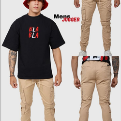 MPSP6115418 Men Khaki Cargo Joggers