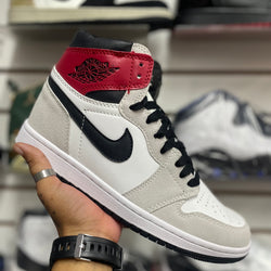 Jordan 1 High Cut Red/Gray Adult Men Sneakers