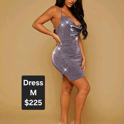 Cowl Neck Split Neck Backless Dress