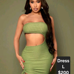 Drawstring Side Tube Bodycon Dress