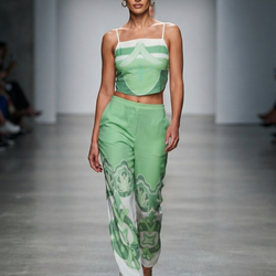 Woman Crop Top and Bells Suit PTY1063