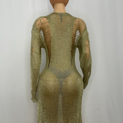 Z Crochet Gold Dress (Large) 1260