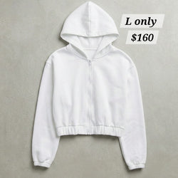 Plain White Zip Hoodie