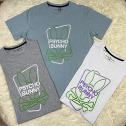 Psycho Bunny Neon Color lines Tee shirt
