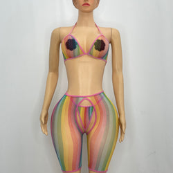 Z Mesh 3pcs Rainbow Freesize Suit