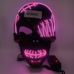 Pink One Eyed LED Skull Mask