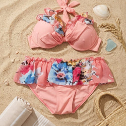 Bikini With Floral Frill