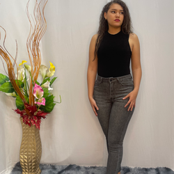 Long Tesoro Grey Plain Jeans 2902