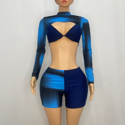 3pcs Blue Pants Bathing Suit