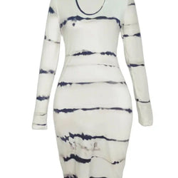 Long Sleeve Midnight Waves Dress