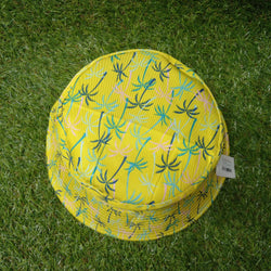 Bucket Hat Pink Palm Pattern
