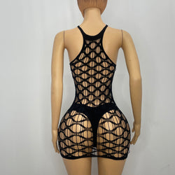 Z Mesh Thin Strap Dress with Holes Everywhere
