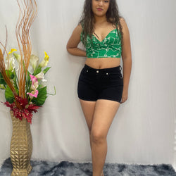 Short 7 Stars Black Cut Up Jeans 6090