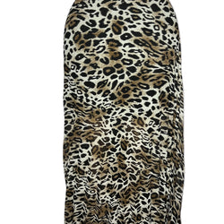 Long Pleat Leopard Skirt