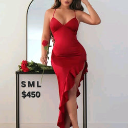 Ruffled Backless Prom Dress