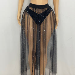 Z Mesh Long Skirt With Glitter Sparkles (Medium)1269