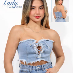 LVs 6938 Ladies Denim Top