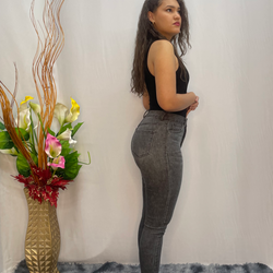 Long Tesoro Grey Plain Jeans 2902
