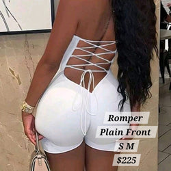 White Tube X Back Romper