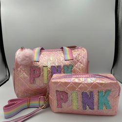 PINK Tote Iridescent 2pcs Bag