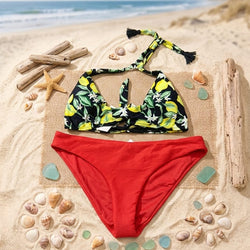 House Brand Lemon Top With Plain Bikini