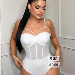 White Mesh Bra Croset Onesie