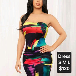 Brush Paint Bodycon Dress