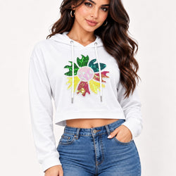 Shimmer Flower Front Hoodies