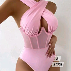 Pink Curve Command Onesie