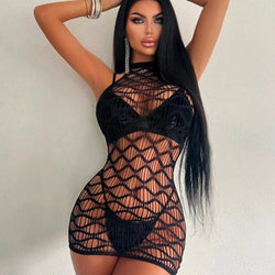 Z Mesh Black Cut Out Bodycon Mini Dress
