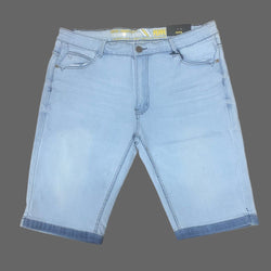 PF-1438 Men Plain Light Blue 3/4 Jeans