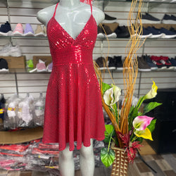 Short Flare x back Shimmer Dress