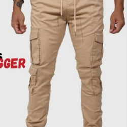 MPSP6115418 Men Khaki Cargo Joggers