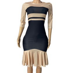 Long Sleeve Low Pleated Dress