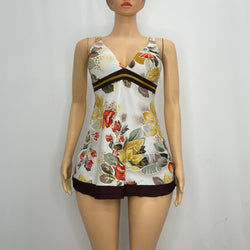 Floral With Gold Outlining Beach Dress (Medium)