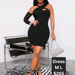 X Strap Sleeveless Dress With Arm Sleeve