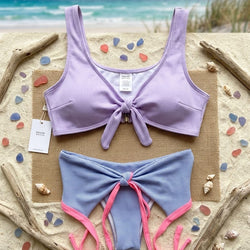 House Brand Purple Textured Beach Top