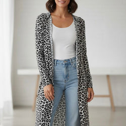 Leopard Cardigan With Pockets