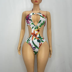 Floral Halter Back Monokini