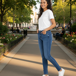 LJP 4043 Deep Blue Ladies Jeans