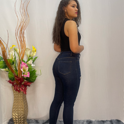 Long Tesoro Dark Blue Cut Up Jeans 2915