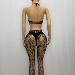 Z Mesh Black Spandex Jumper With Ring