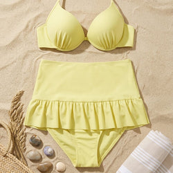 B Yellow High Waist Bikini