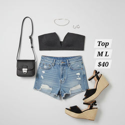 V Cut Spandex Tube Top