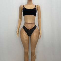 Z Mesh Glittered Skintone Stockings 1233