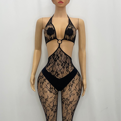 Z Mesh Black Spandex Jumper With Ring