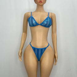 Blue Stripe Sequenced Bikini